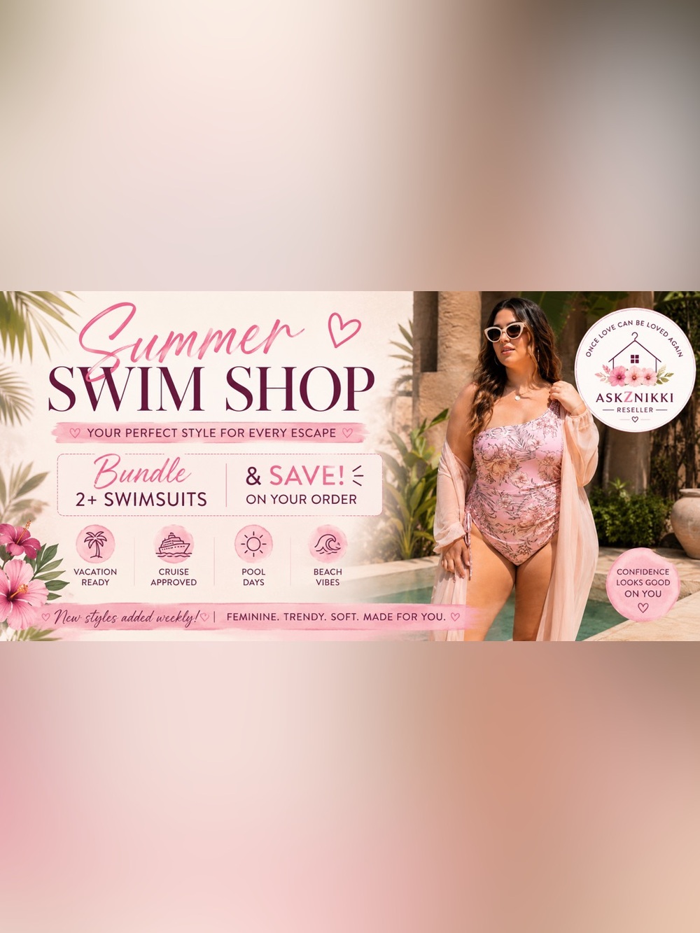 Summer Swim Shop Pink Floral One-Piece Swimsuit